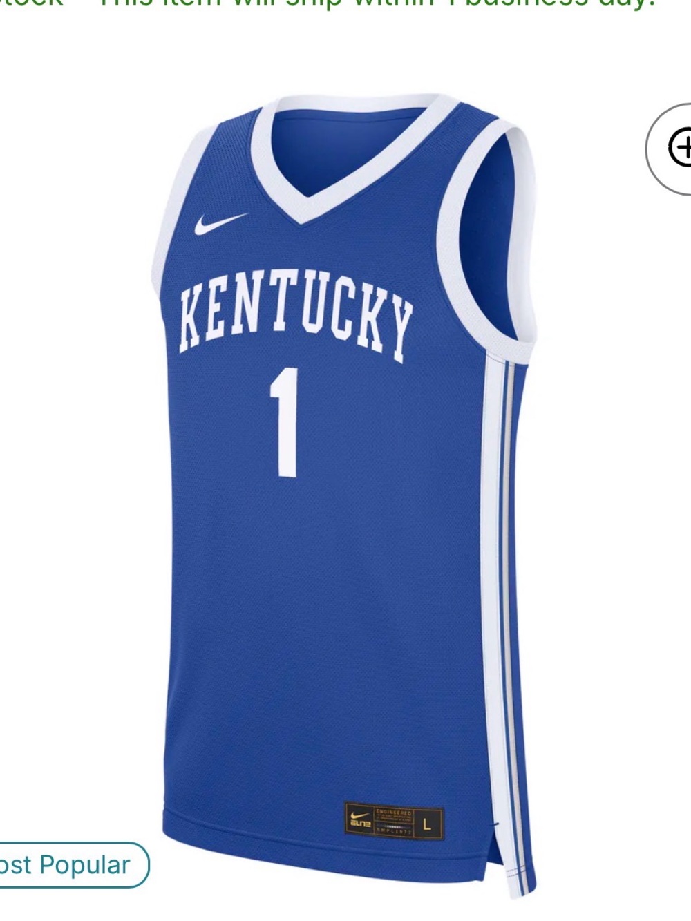 Nike Blue and White Kentucky Devin Booker Basketball Jersey Men’s Medium